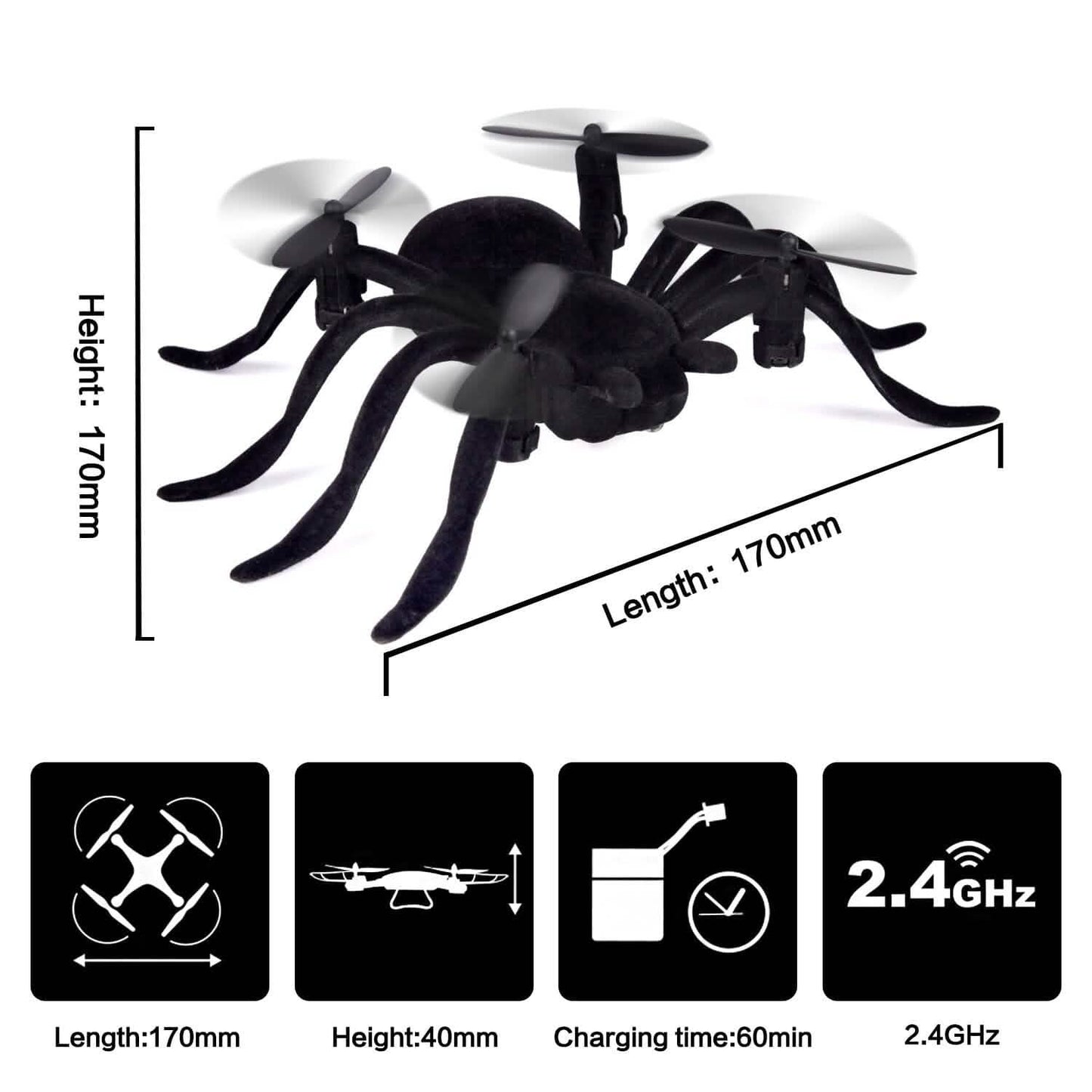 Remote Control Spider Quadcopter Toy Drone DailySale