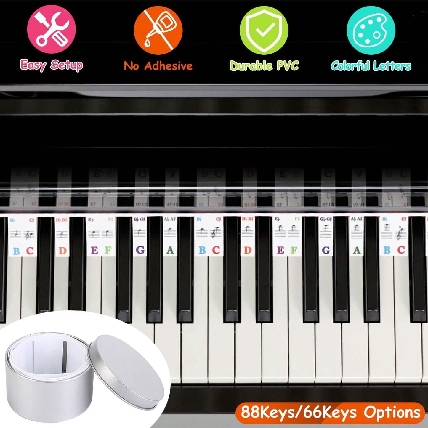 Removable PVC Piano Keyboard Stickers DailySale