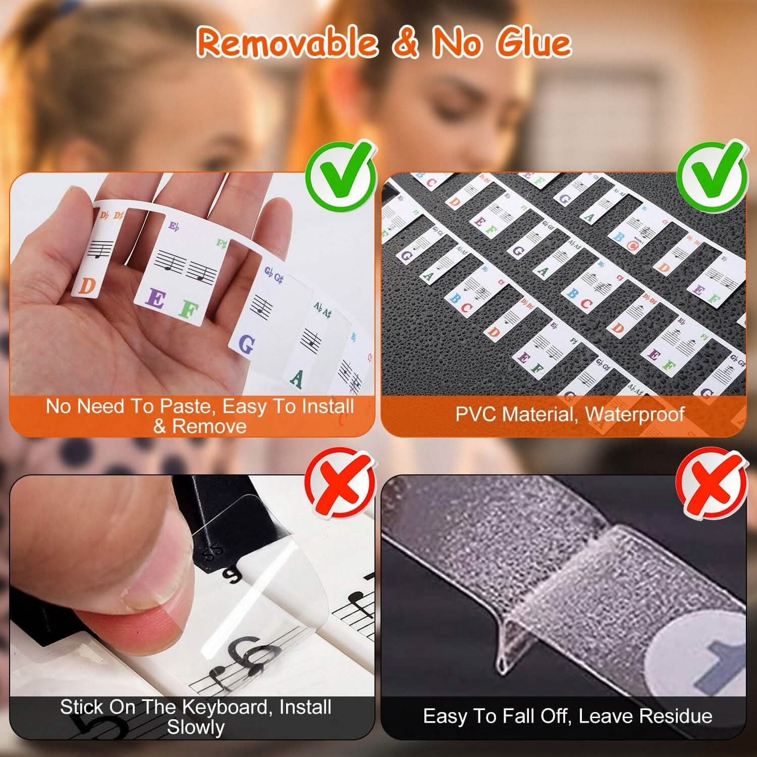 Removable PVC Piano Keyboard Stickers DailySale