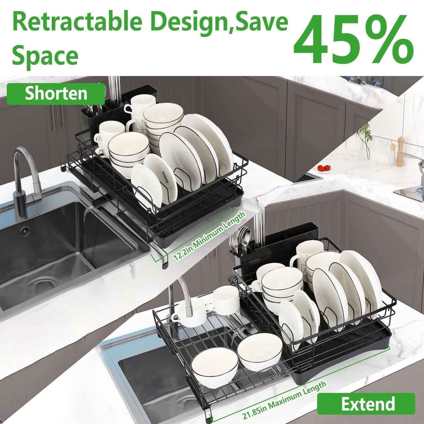 Retractable Dish Drying Rack DailySale