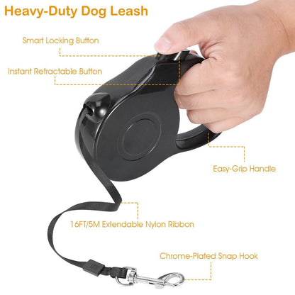 Retractable Dog Leash 16ft Extendable Range Heavy Duty Dog Walking Leash DailySale