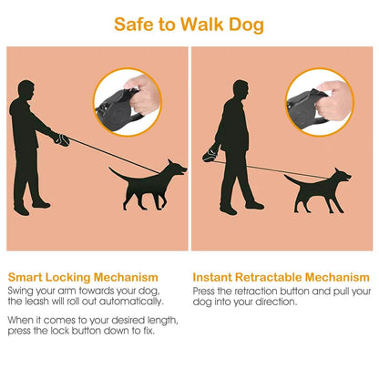 Retractable Dog Leash 16ft Extendable Range Heavy Duty Dog Walking Leash DailySale