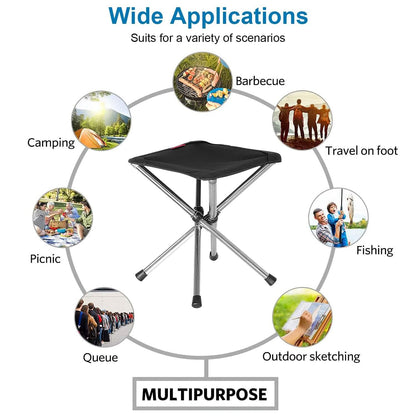 Retractable Portable Folding Chair Easy Set Up Backpacking Stool DailySale