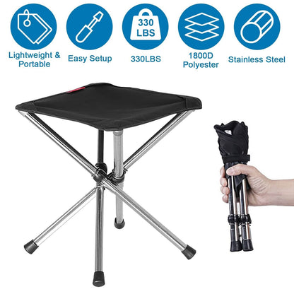Retractable Portable Folding Chair Easy Set Up Backpacking Stool DailySale