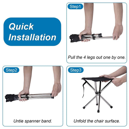Retractable Portable Folding Chair Easy Set Up Backpacking Stool DailySale