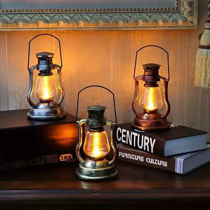 Retro Kerosene Lamp LED Horse Lantern Outdoor Waterproof Portable Rechargeable Solar Powered Flame Light DailySale