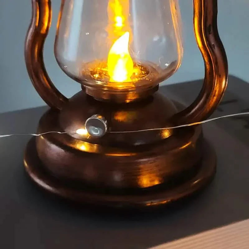 Retro Kerosene Lamp LED Horse Lantern Outdoor Waterproof Portable Rechargeable Solar Powered Flame Light DailySale