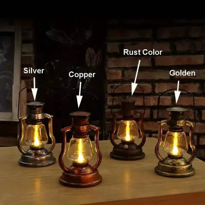 Retro Kerosene Lamp LED Horse Lantern Outdoor Waterproof Portable Rechargeable Solar Powered Flame Light DailySale