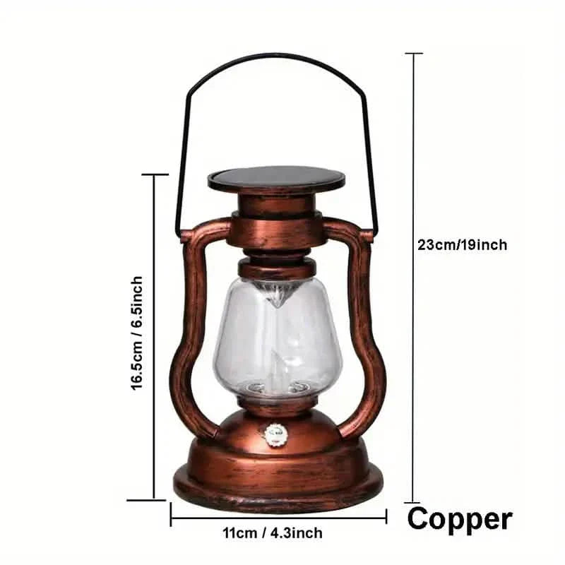 Retro Kerosene Lamp LED Horse Lantern Outdoor Waterproof Portable Rechargeable Solar Powered Flame Light DailySale