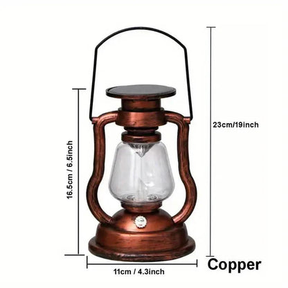 Retro Kerosene Lamp LED Horse Lantern Outdoor Waterproof Portable Rechargeable Solar Powered Flame Light DailySale
