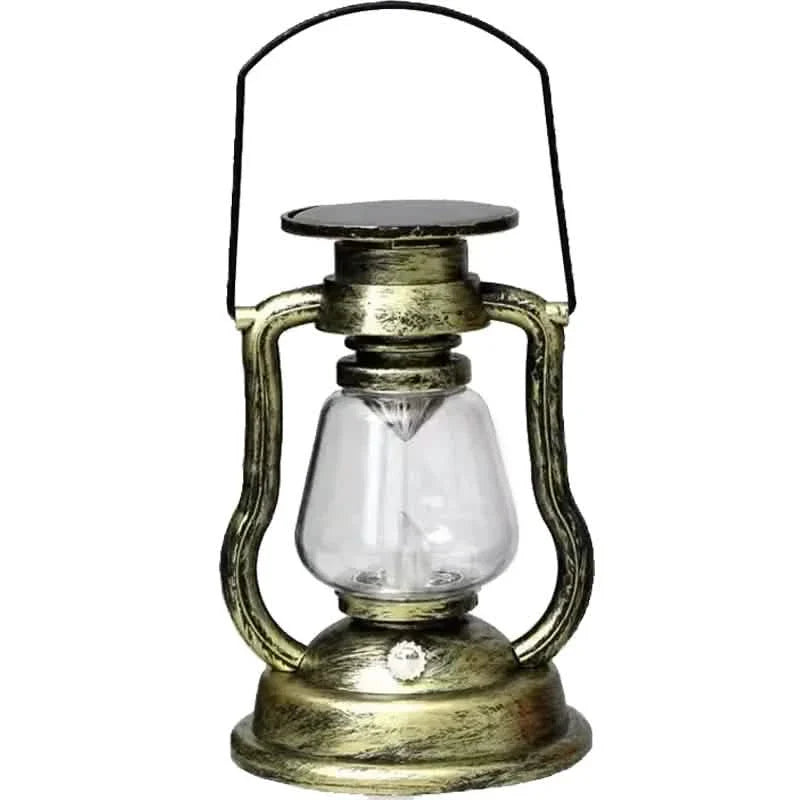 Retro Kerosene Lamp LED Horse Lantern Outdoor Waterproof Portable Rechargeable Solar Powered Flame Light DailySale