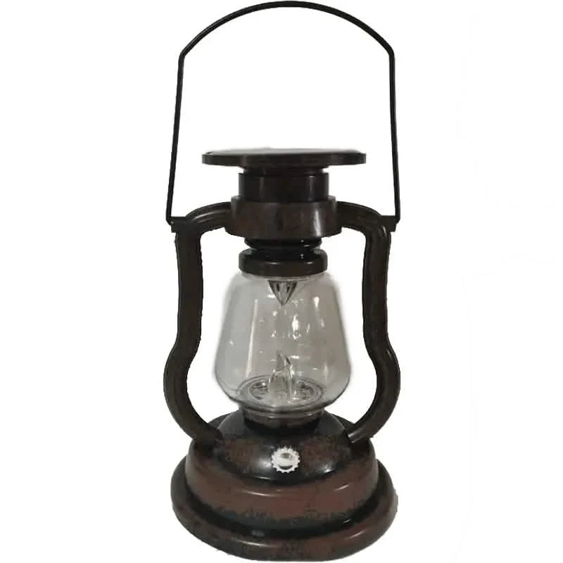 Retro Kerosene Lamp LED Horse Lantern Outdoor Waterproof Portable Rechargeable Solar Powered Flame Light DailySale