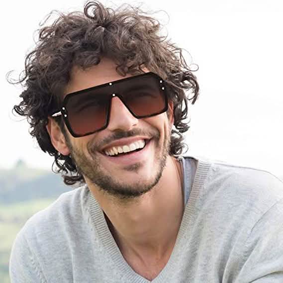 Retro Oversized Shield Square Sunglasses DailySale