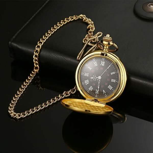 Retro Smooth Men Pocket Watch with Chain DailySale