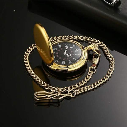 Retro Smooth Men Pocket Watch with Chain DailySale
