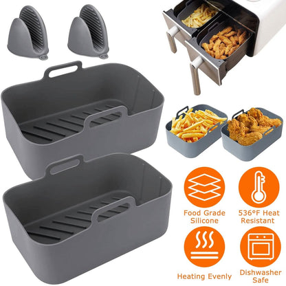 Reusable Air Fryer Silicone Pot Rectangle Replacement of Parchment Liners 6-8 Quart DailySale