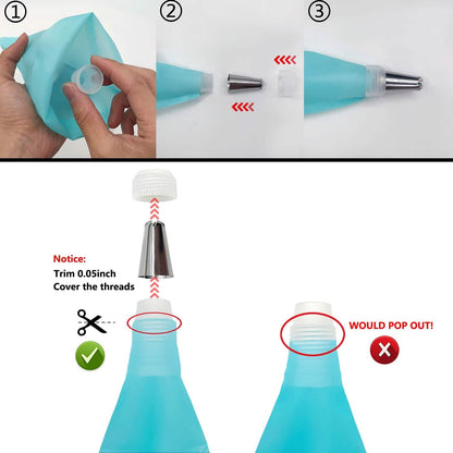 Reusable Cake Piping Bags and Tips Set DailySale