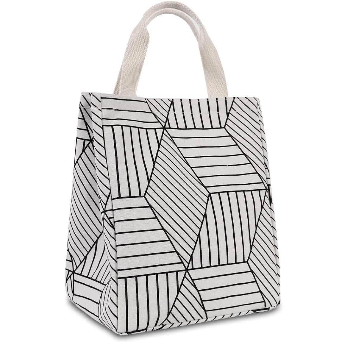 Reusable Lunch Bag Insulated Lunch Box Canvas Fabric with Aluminum Foil DailySale
