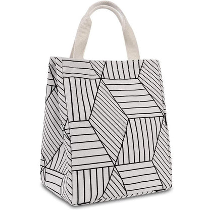 Reusable Lunch Bag Insulated Lunch Box Canvas Fabric with Aluminum Foil DailySale