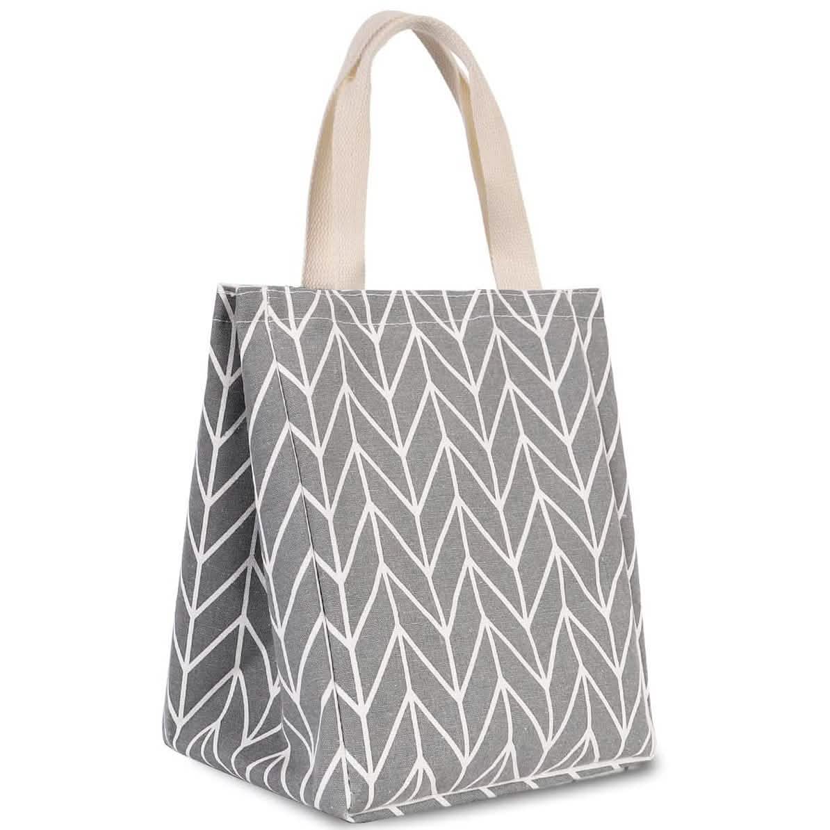 Reusable Lunch Bag Insulated Lunch Box Canvas Fabric with Aluminum Foil DailySale