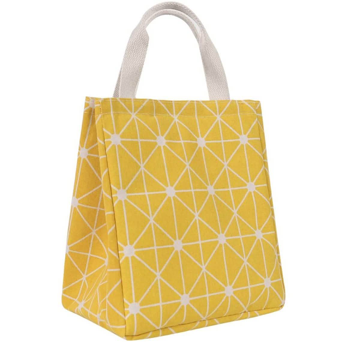 Reusable Lunch Bag Insulated Lunch Box Canvas Fabric with Aluminum Foil DailySale