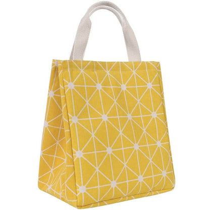 Reusable Lunch Bag Insulated Lunch Box Canvas Fabric with Aluminum Foil DailySale
