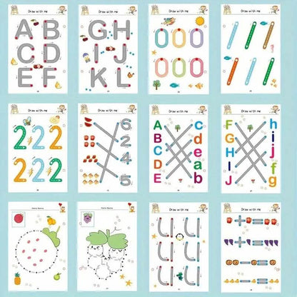 Reusable Magic Practice Workbook Set with Erasable Pen and Refills DailySale