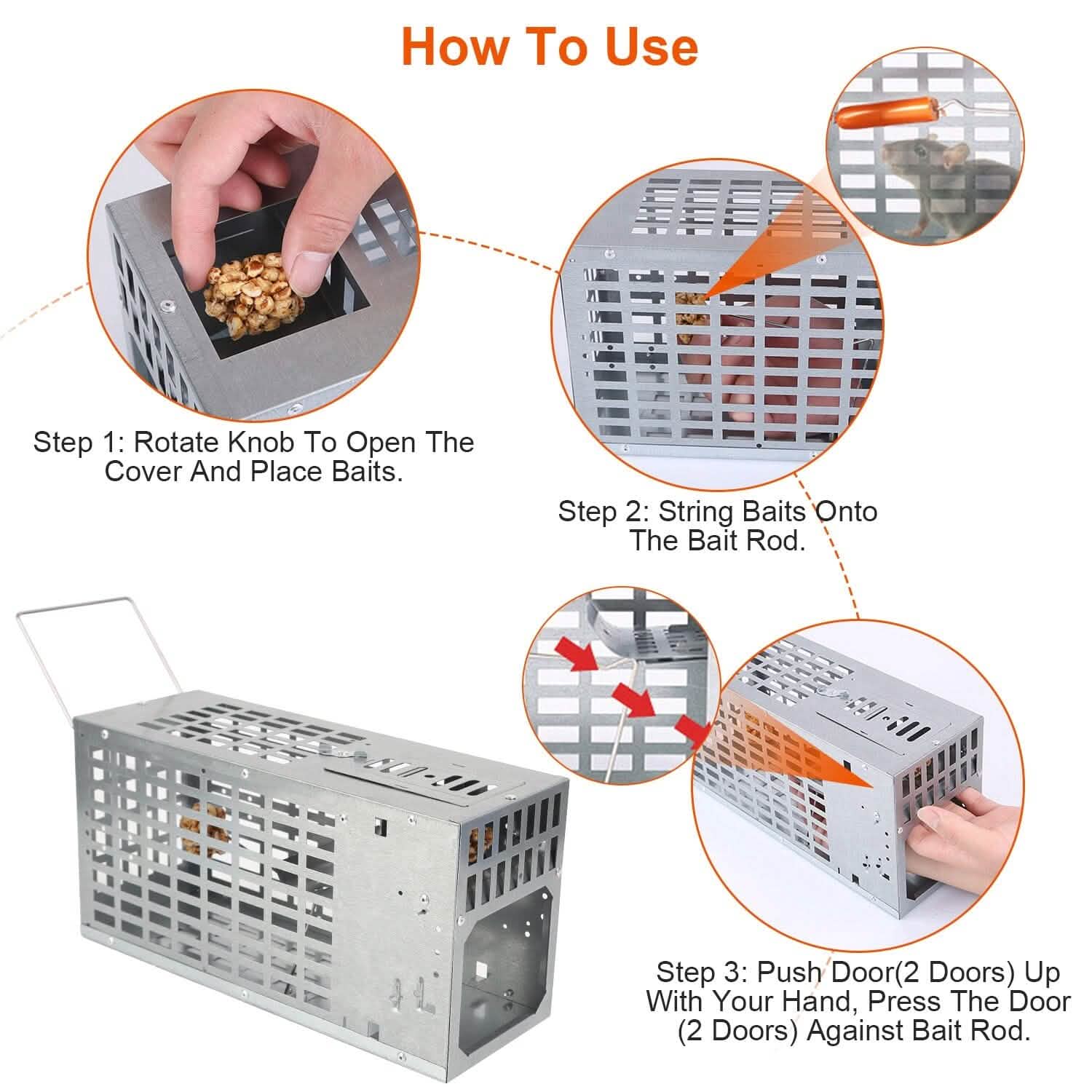 Reusable Metal Rat Cage Catch Release Continuous Capture DailySale