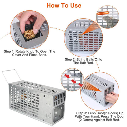 Reusable Metal Rat Cage Catch Release Continuous Capture DailySale