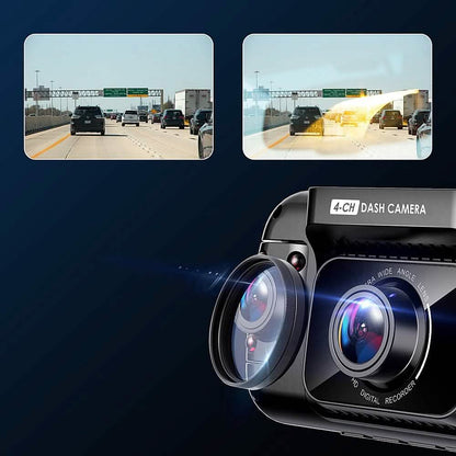 Rexing - R4 4 Channel Dash Cam with All Around 1080p Resolution, Wi-Fi, and GPS - Black  (Refurbished) DailySale