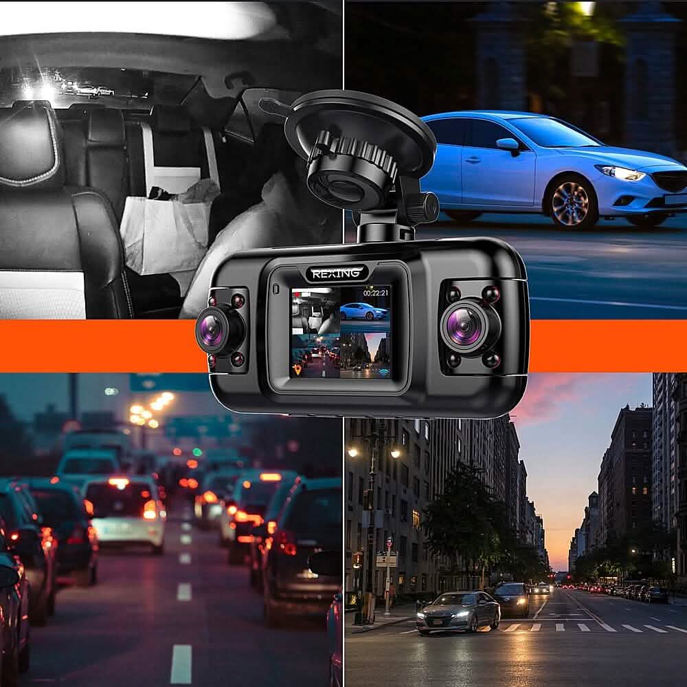 Rexing - R4 4 Channel Dash Cam with All Around 1080p Resolution, Wi-Fi, and GPS - Black  (Refurbished) DailySale