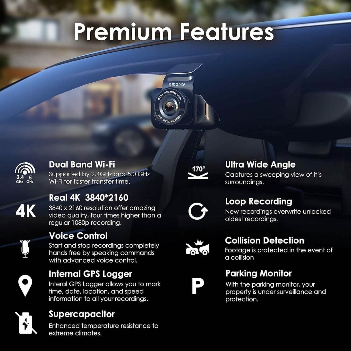 RexingUSA V55 Dash Cam  (Refurbished) DailySale