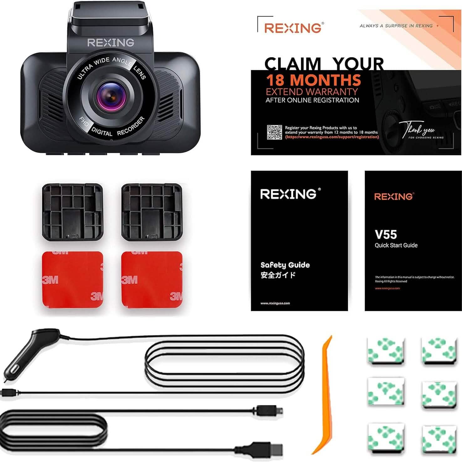 RexingUSA V55 Dash Cam  (Refurbished) DailySale