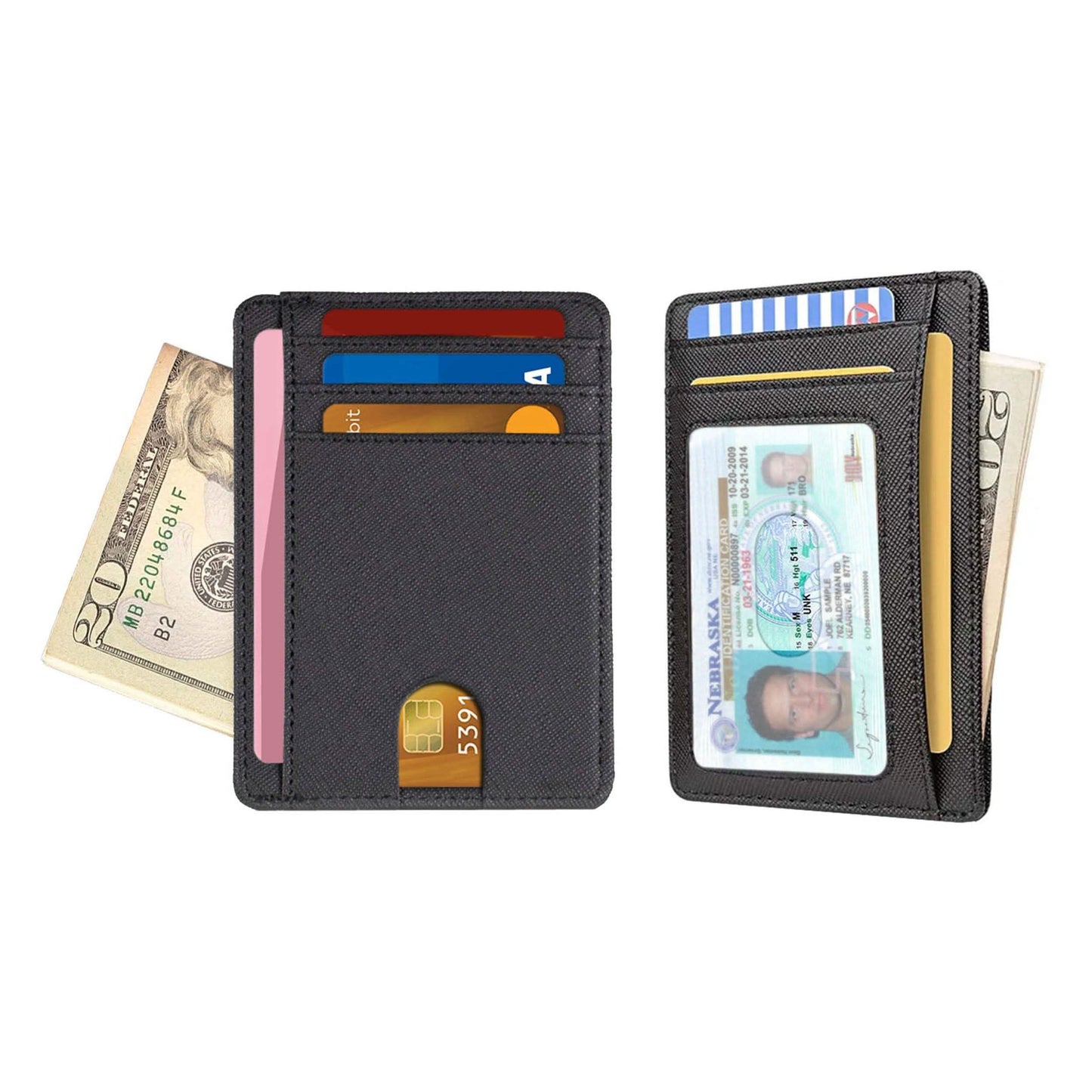 RFID Blocking Minimalist Front Pocket Slim Leather Wallet For Men Women DailySale