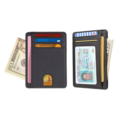 RFID Blocking Minimalist Front Pocket Slim Leather Wallet For Men Women DailySale