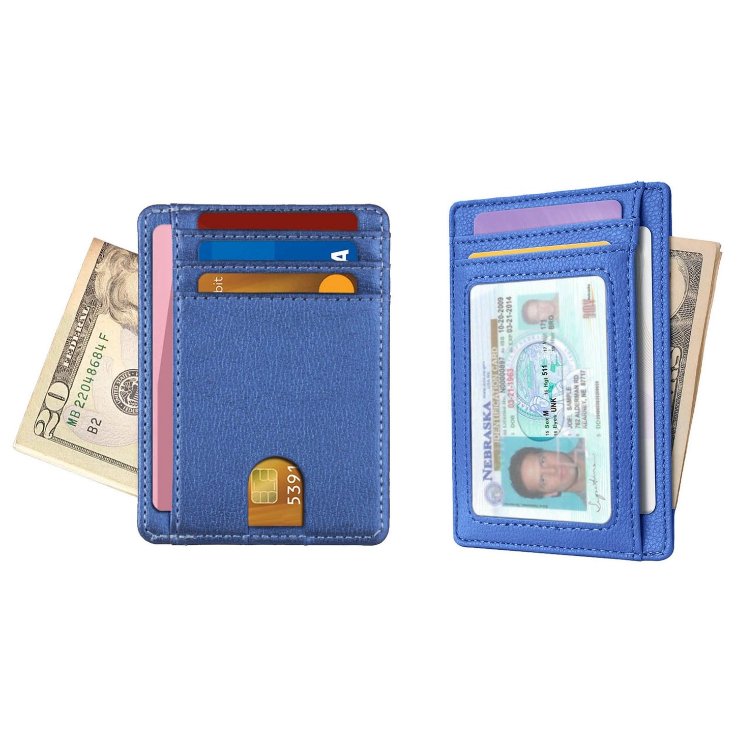 RFID Blocking Minimalist Front Pocket Slim Leather Wallet For Men Women DailySale