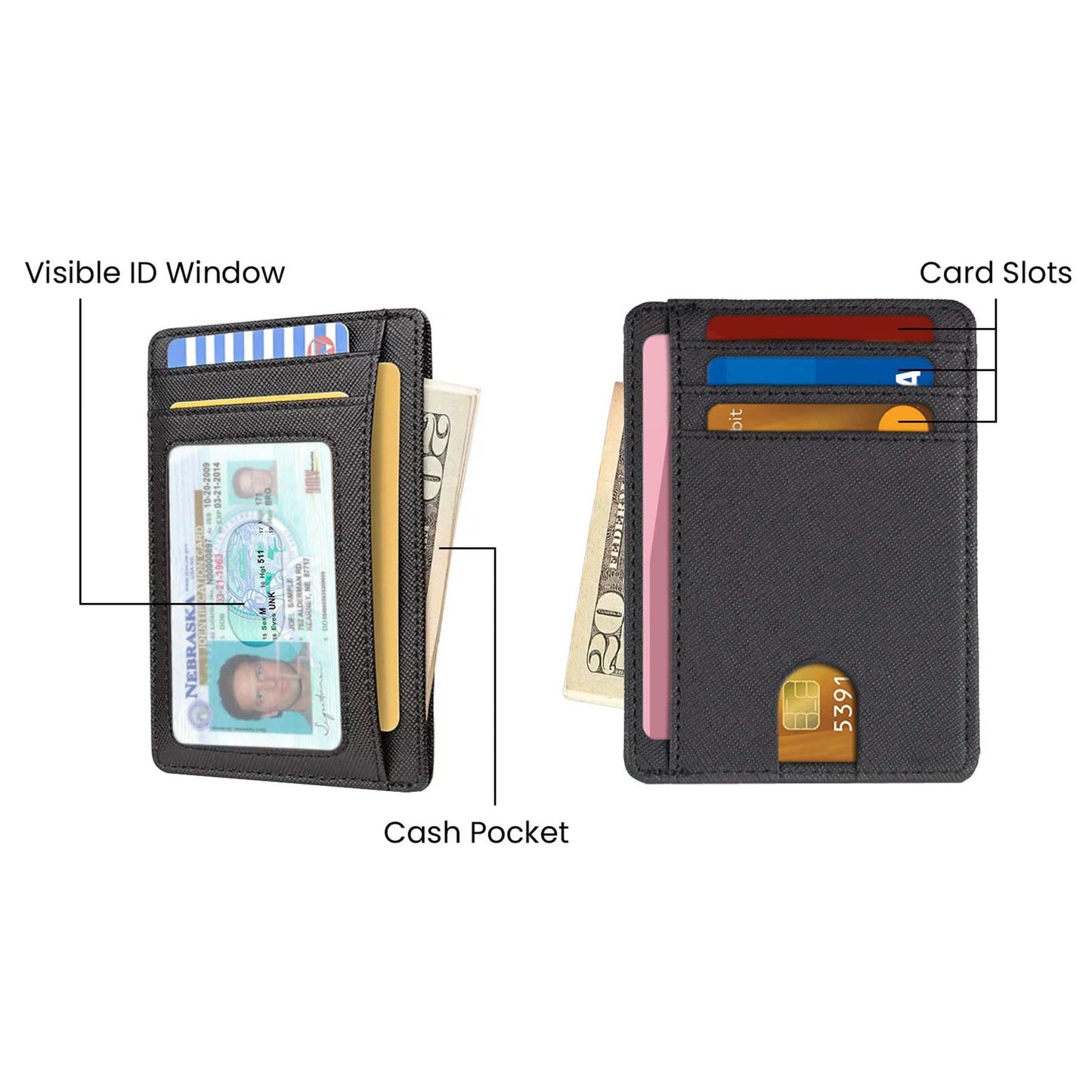 RFID Blocking Minimalist Front Pocket Slim Leather Wallet For Men Women DailySale