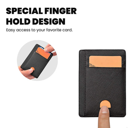 RFID Blocking Minimalist Front Pocket Slim Leather Wallet For Men Women DailySale