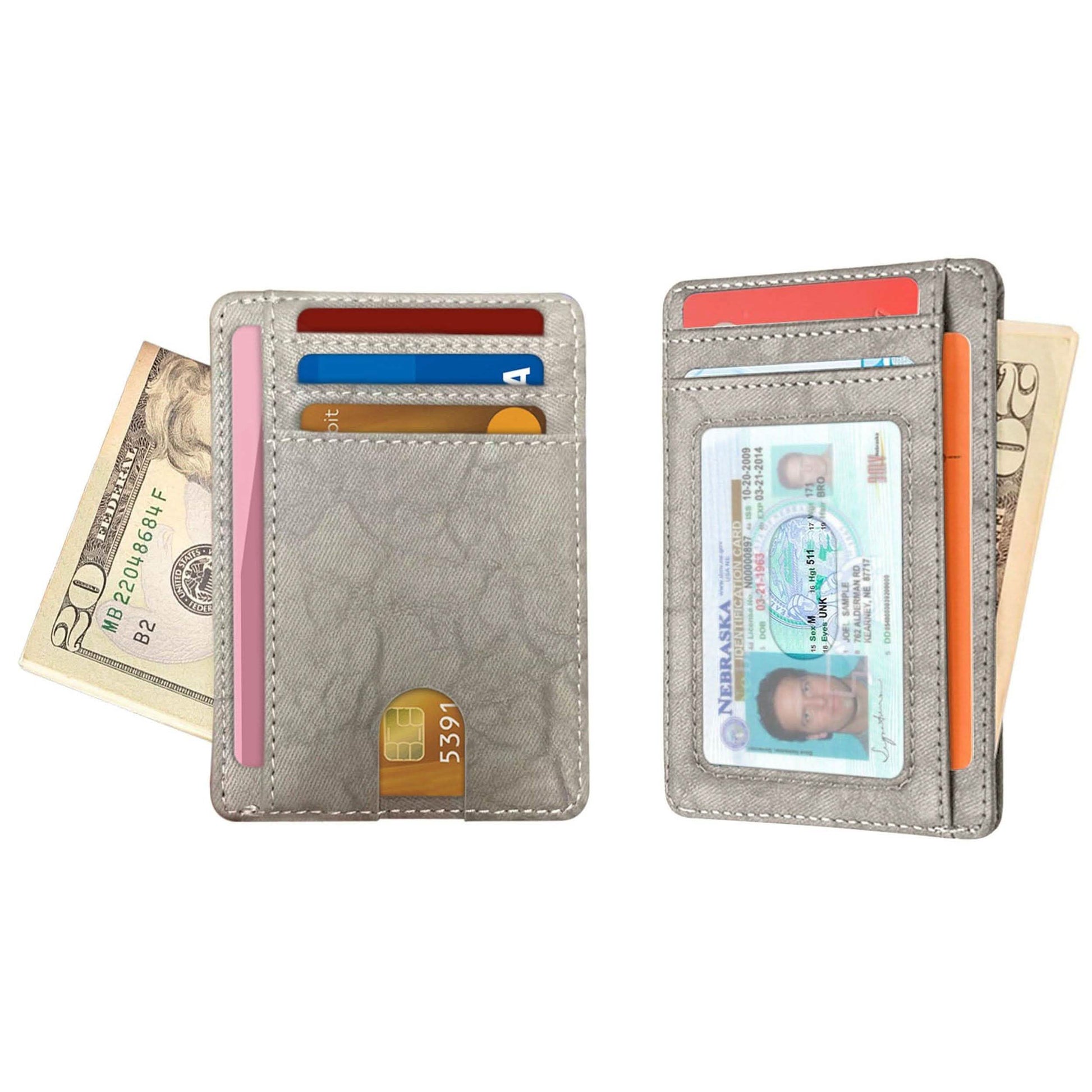 RFID Blocking Minimalist Front Pocket Slim Leather Wallet For Men Women DailySale