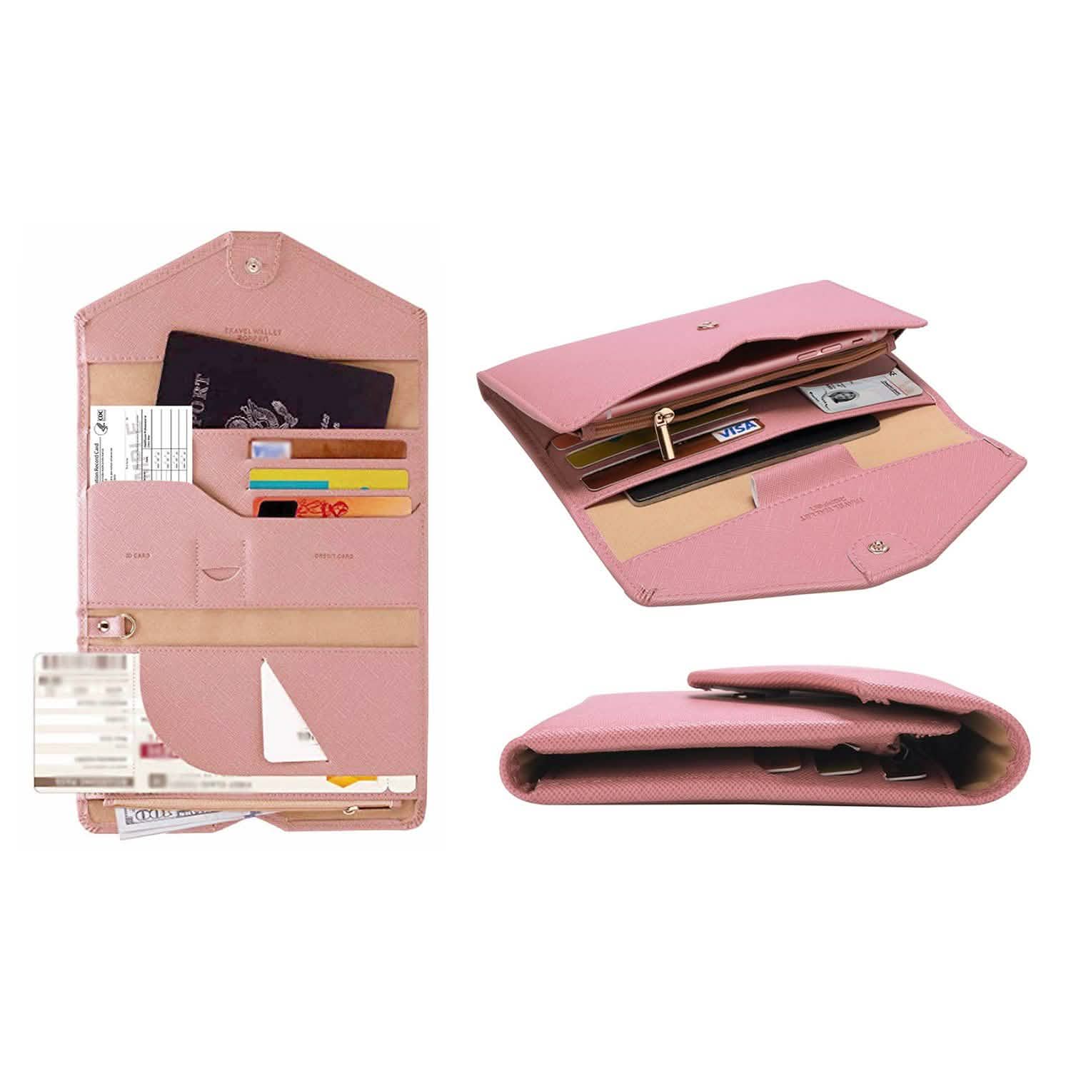 RFID Blocking Travel Passport Organizer Holder Wallet With CDC Vaccination Card Slot Protector DailySale