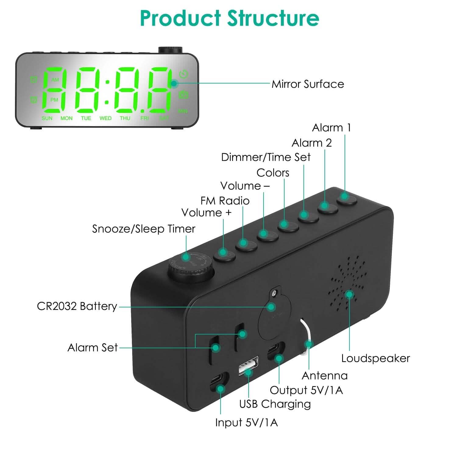 RGB Color LED Digital Alarm Clock DailySale