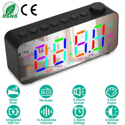 RGB Color LED Digital Alarm Clock DailySale