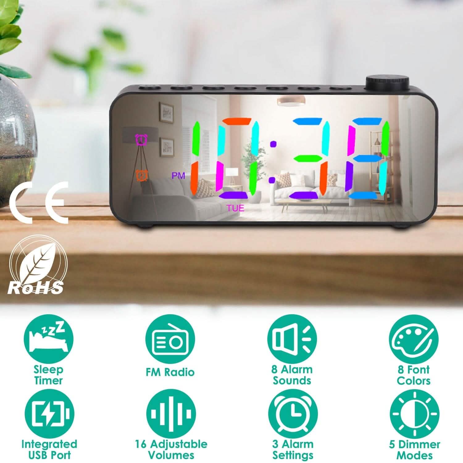 RGB Color LED Digital Alarm Clock DailySale