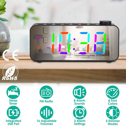 RGB Color LED Digital Alarm Clock DailySale