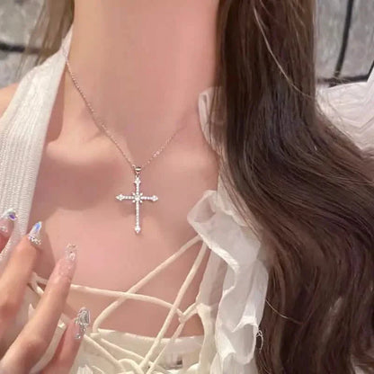 Rhinestone Exquisite Zircon Cross Pendant Necklace DailySale