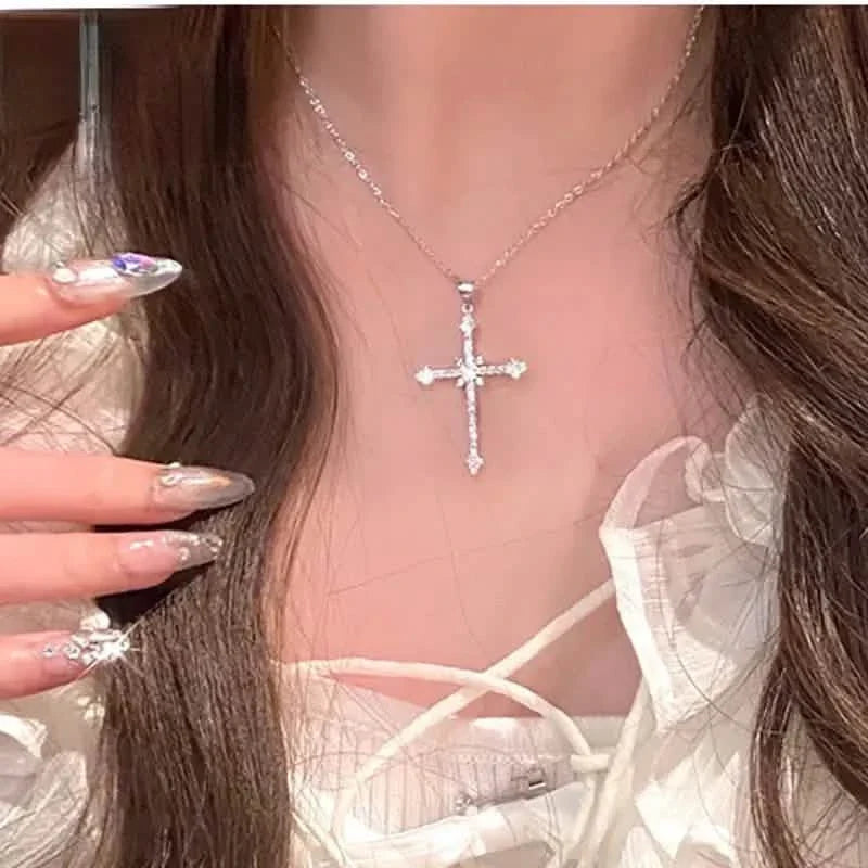 Rhinestone Exquisite Zircon Cross Pendant Necklace DailySale