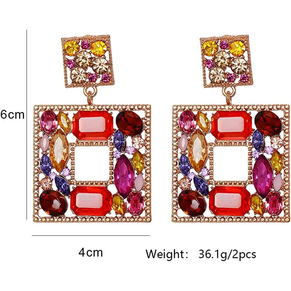 Rhinestone Square Drop Earrings DailySale