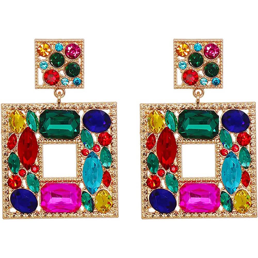 Rhinestone Square Drop Earrings DailySale