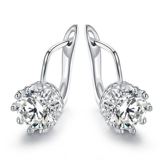 Rhodium Swarovski Elements Huggie-Hoop Earring DailySale