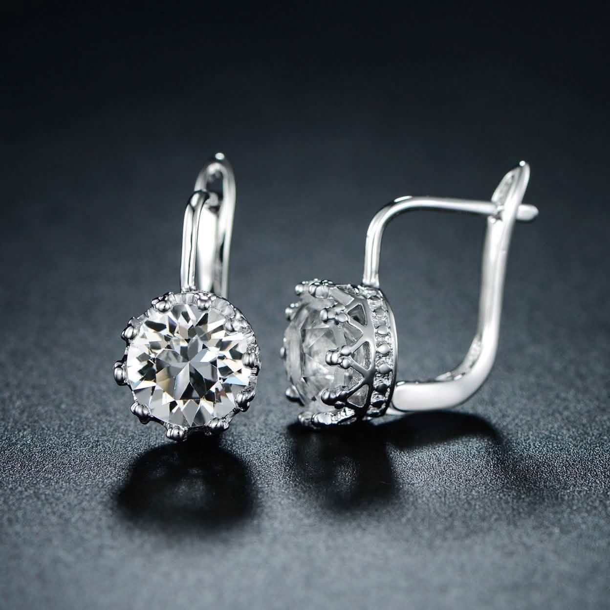 Rhodium Swarovski Elements Huggie-Hoop Earring DailySale